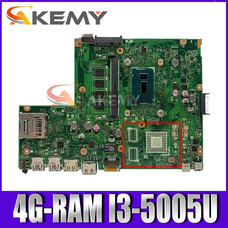 

Akemy X540LA Laptop motherboard For Asus X540LJ X540L F540L X540 Test original mainboard 4G-RAM I3-5005U