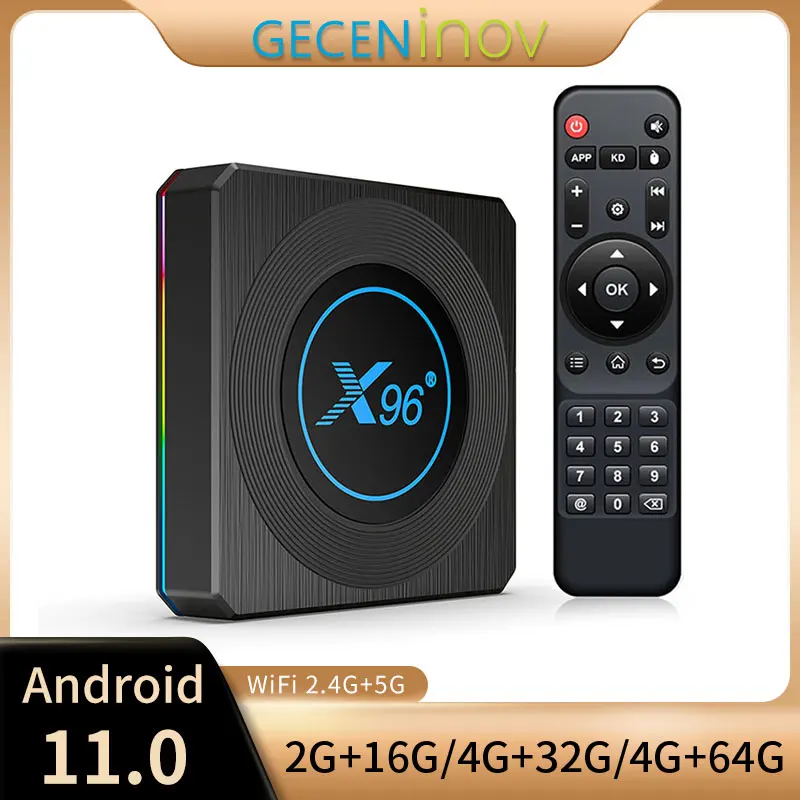 

Приставка Смарт-ТВ X96 X4, Android 11, Amlogic S905X4, 4 + 32/64 ГБ, Wi-Fi