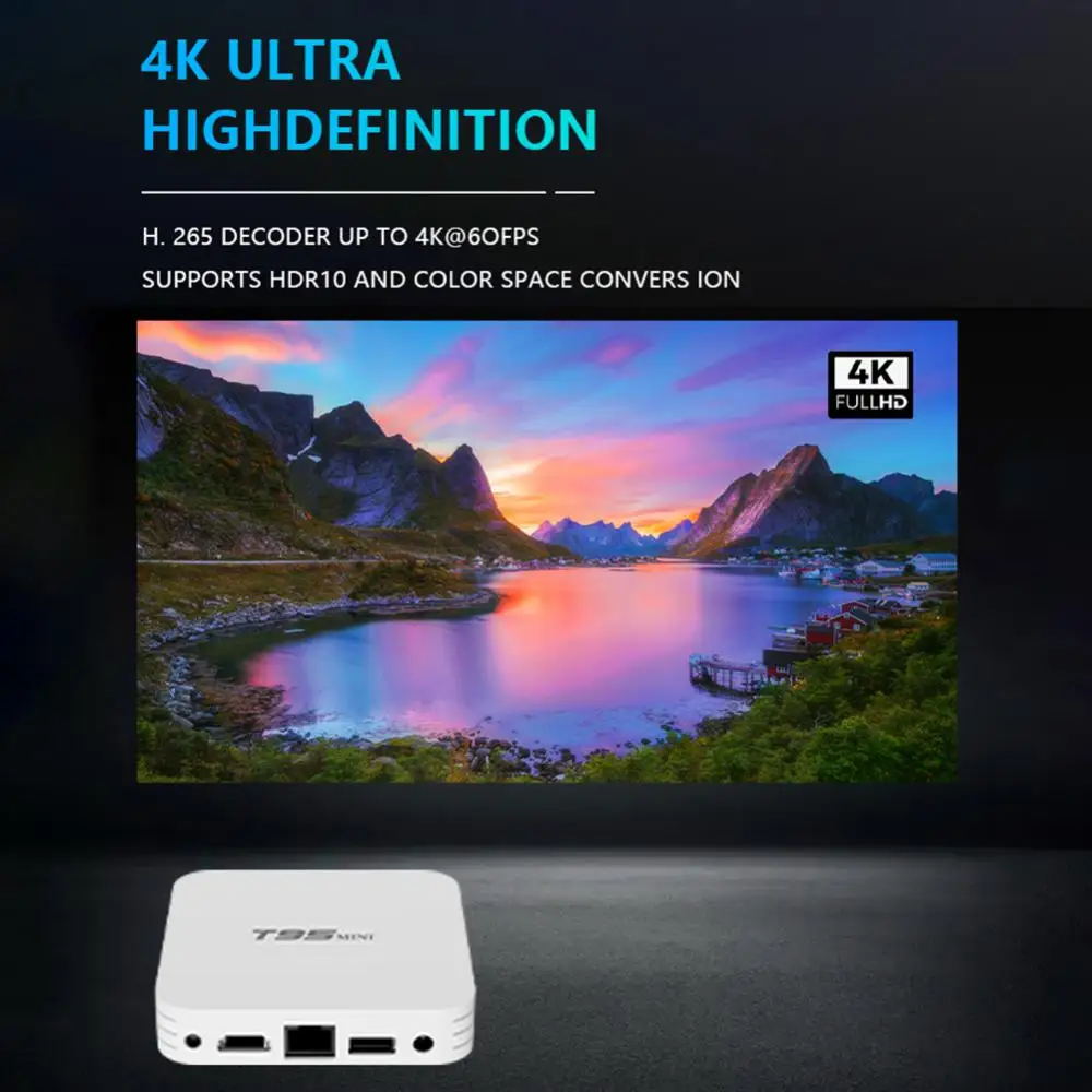 10 0 ТВ-приставка Android TV BOX Allwinner H313 2 4 ГГц Wi-Fi декодер H.265 4K Google Youtube медиаплеер HDR -