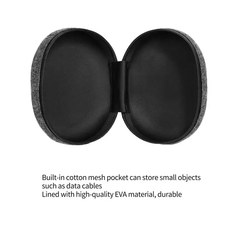 

Headset Storage Bag Black EVA Felt with Carabiner Protective Earphone Carrying Case for Beats Solo Pro Wireless Headphone