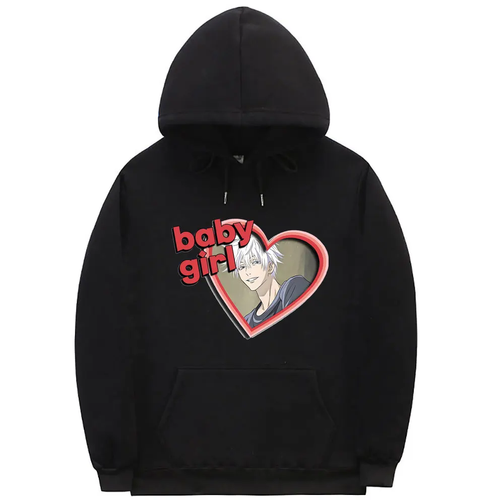 

Love Baby Girl Satoru Gojo Graphic Print Hoodie Anime Jujutsu Kaisen Hooded Sweatshirt Men Women Casual Manga Oversized Hoodies