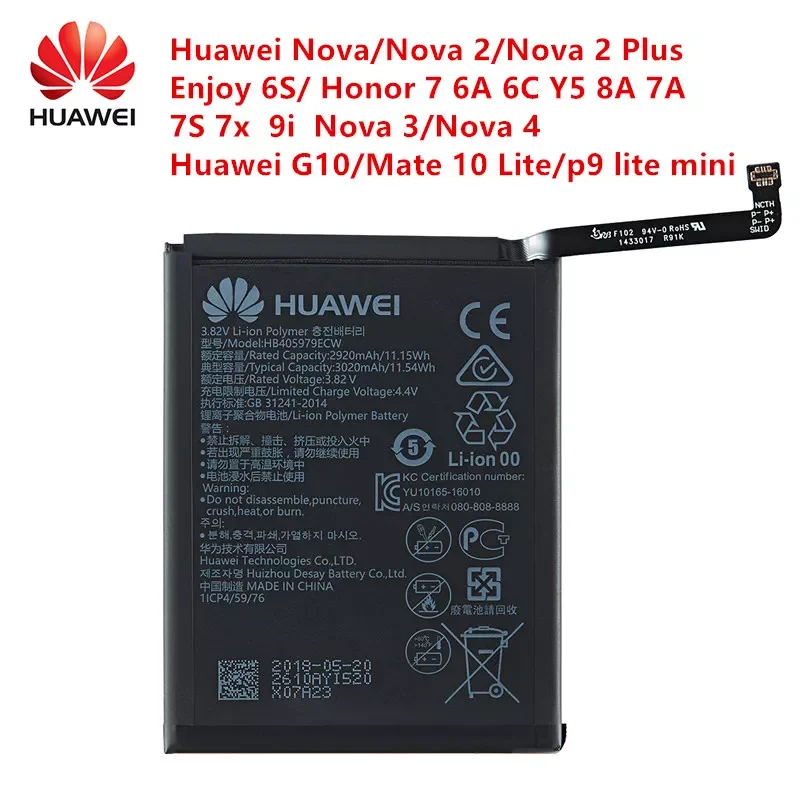 

Hua Wei 100% Original Battery For Huawei Nova/Nova 2/Nova 2 Plus/Nova 3/Nova 4 Huawei G10/Mate 10 Lite/p9 lite mini battery