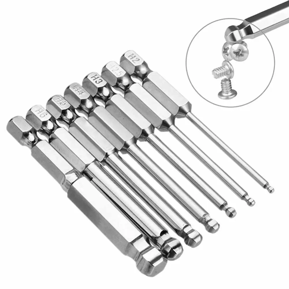 

65mm Ball End Hex Screwdriver Bit Metric Hex Drill Bit Multi-function Driver Bits High Quality Home Office Hand Tool Parts