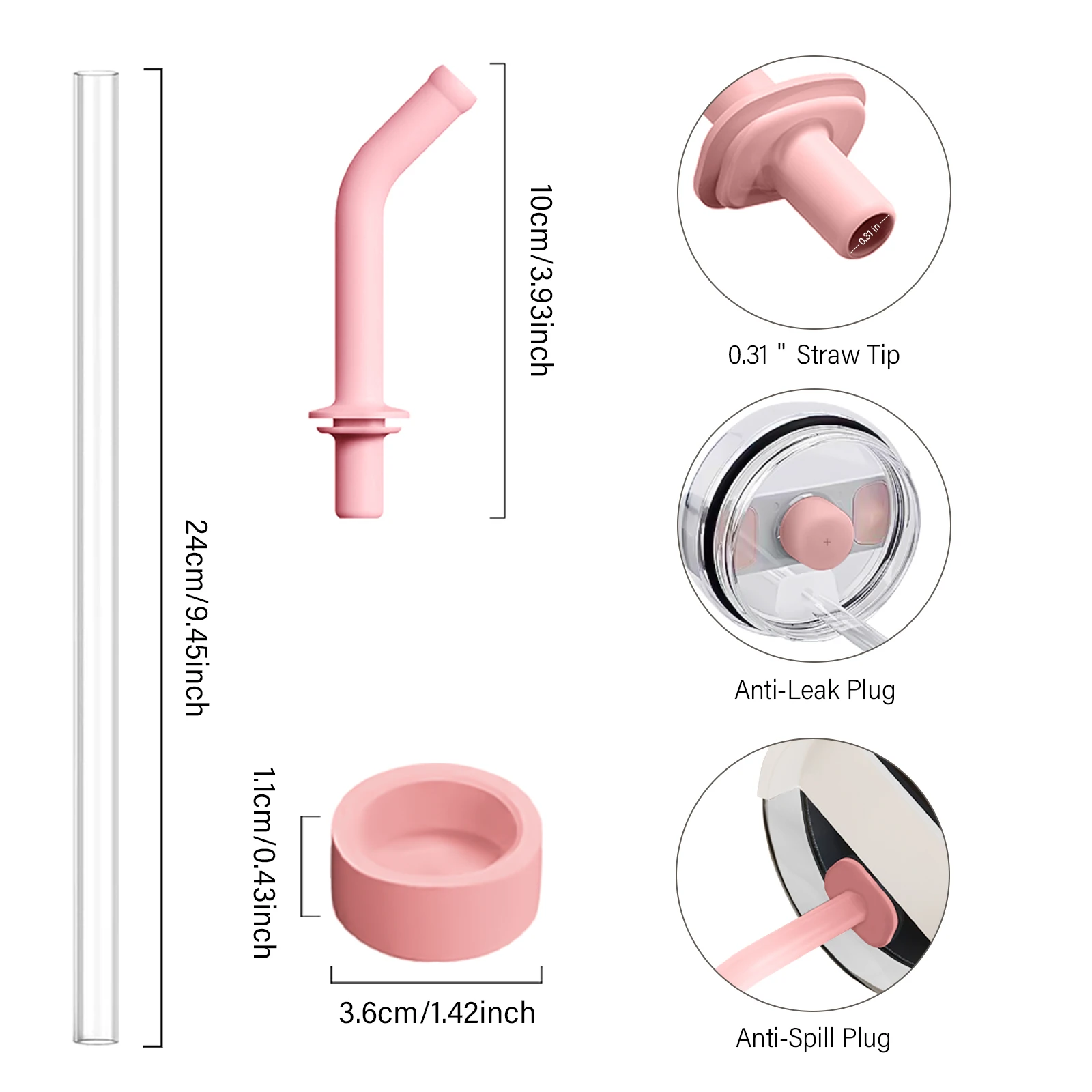 Комплект Герметичных Аксессуаров Stanley Quencher 2 0 1 С Силиконовыми Соломинками