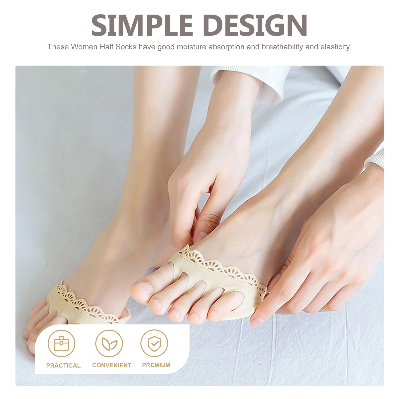 2 Pairs Women Stockings Toe Pad Liner Socks High Heel Comfortable Silk Half Cover Women's Slipper Invisible