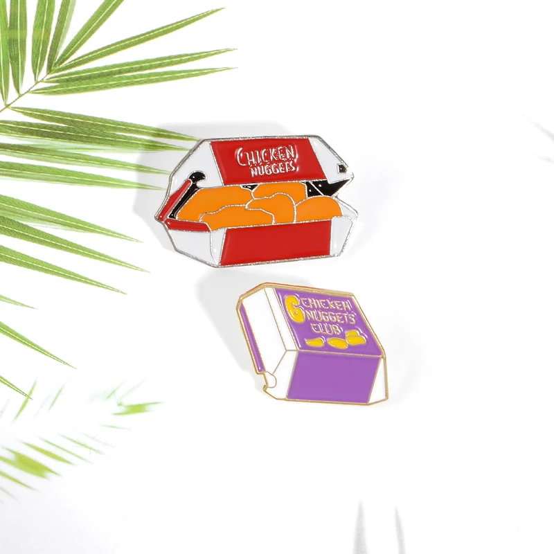 Эмалированные булавки для фаст-фуда милые куриные Nuggets Бисквитное печенье