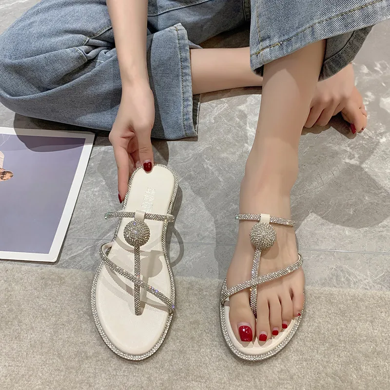 

Shoes Woman 2022 Low Glitter Slides Slippers Casual Rubber Flip Flops Pantofle Jelly Luxury Hawaiian Summer New Flat Basic Fashi