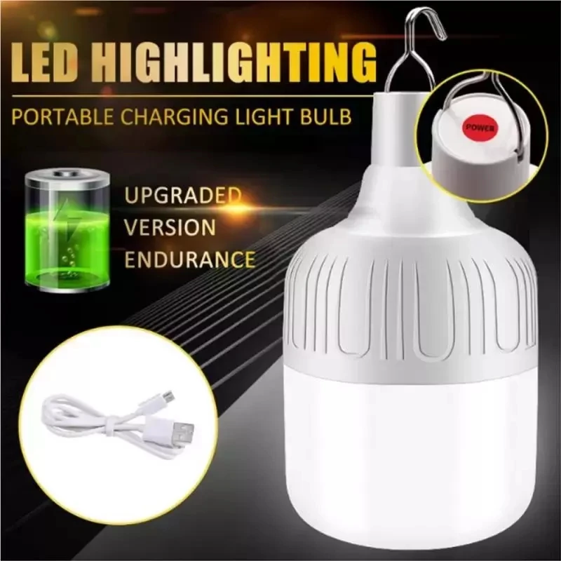 

Bulb Lamp Stall Emergency Light Household USB Rechargeable Charging Bulbs Bedroom Outdoor Night Camping Portable Lanterns