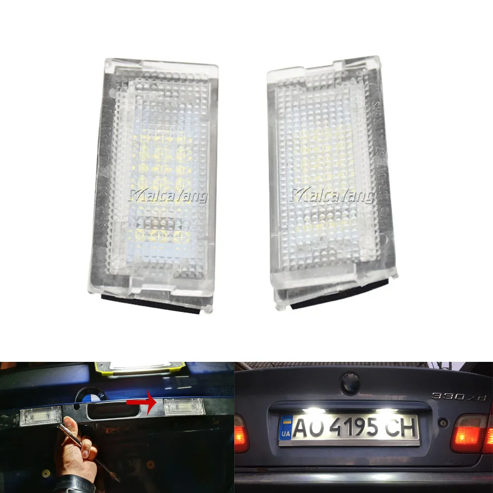 

For BMW 3 Series E46 4D 323i 328i Sedan Touring Compact 51138236269 2PCS LED Number License Plate Lights Signal Lamp