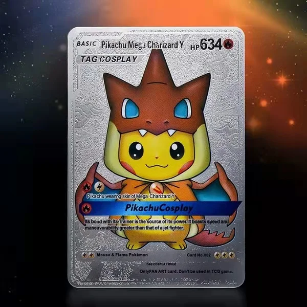 Новинка 9 моделей DIY металлические карты с покемоном ярлык Vmax из серебра Боевая