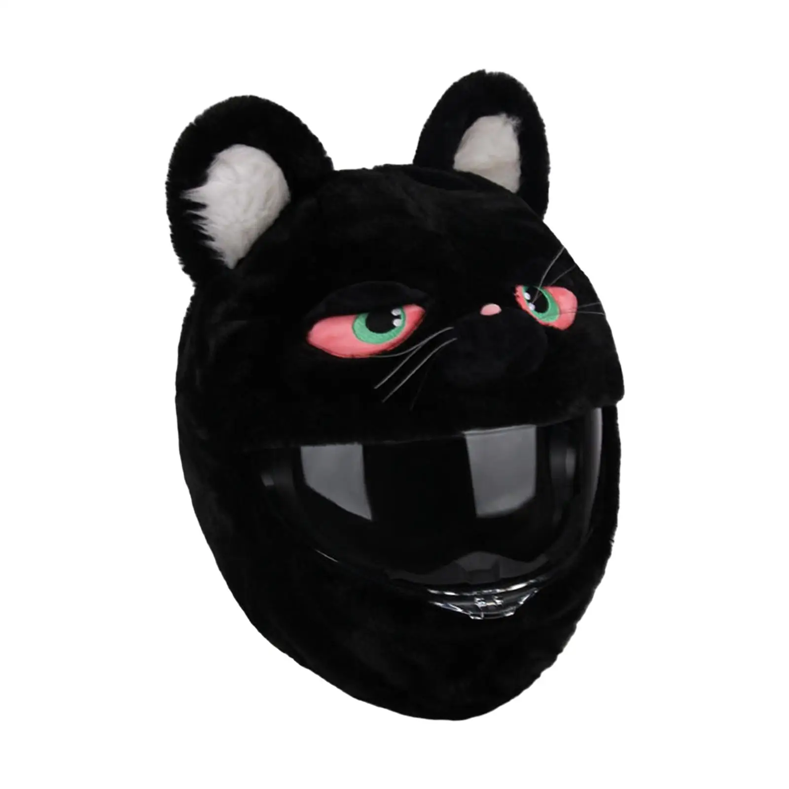 Cartoon Black Cat Motorbike Helmet Cover Protective Accessory Windproof Funny Full Face for Women Men Lightweight