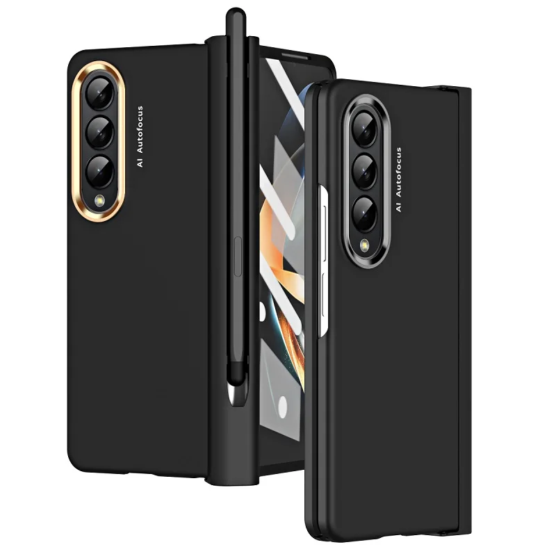 Со стилусом и кольцом для объектива Samsung Galaxy Z складной чехол телефона 4 дюйма