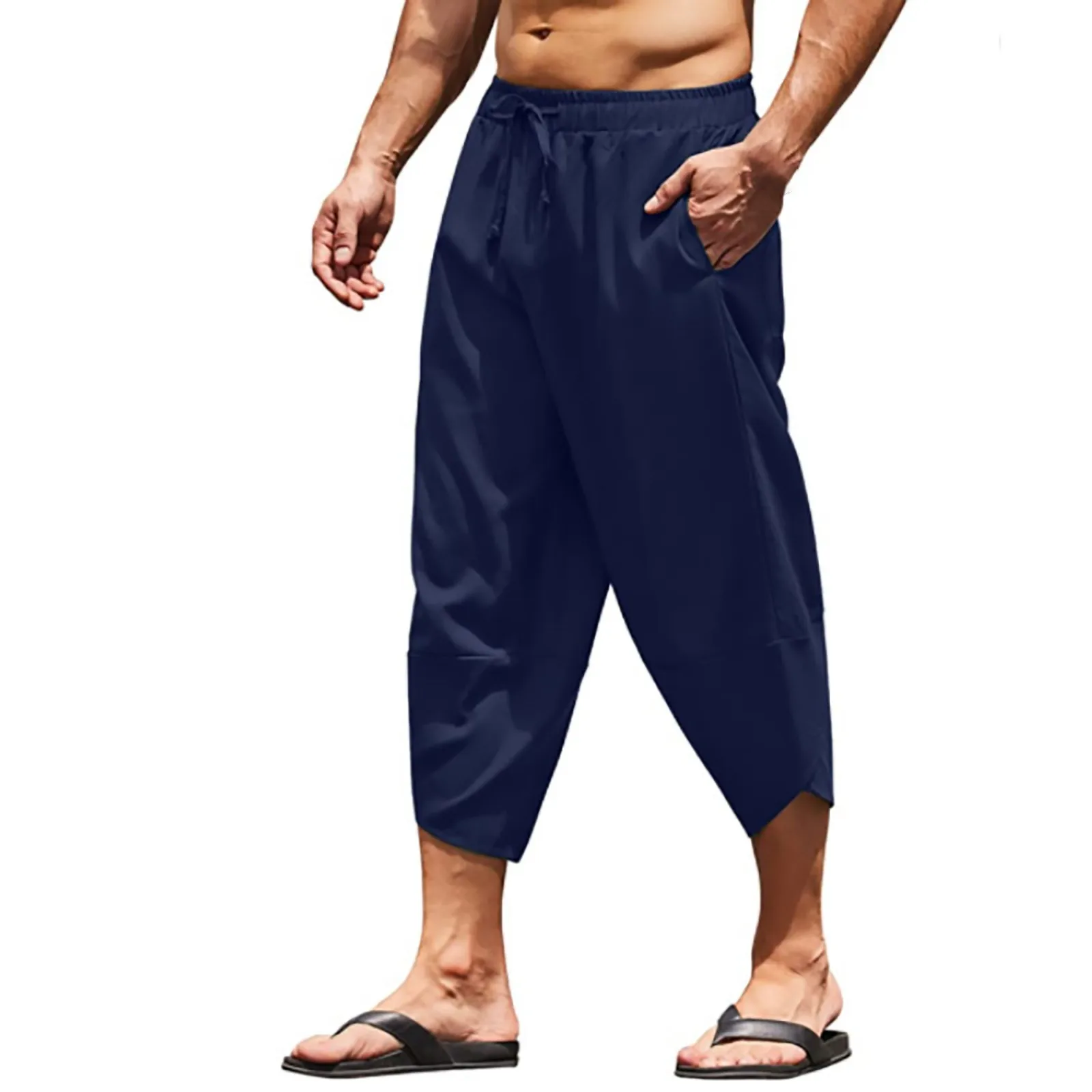 

Мужские модные и удобные модные повседневные Простые индивидуальные однотонные пушистые брюки на шнуровке с закрытым носком