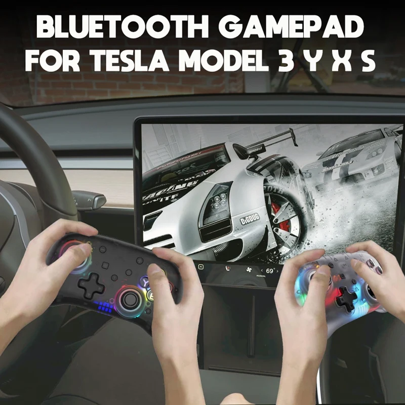 

Беспроводной контроллер для сенсорного экрана Tesla, геймпад, Bluetooth, джойстик для ПК, Windows, PS3, с двойной вибрацией