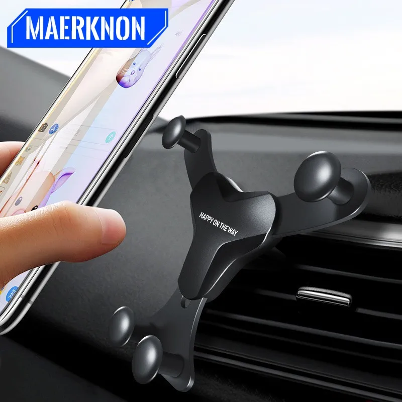 

Mini Phone Holder in Car Gravity Smartphone Support Bracket For iPhone Samgsung Xiaomi Air Vent Clip Universal Mobile Car Holder
