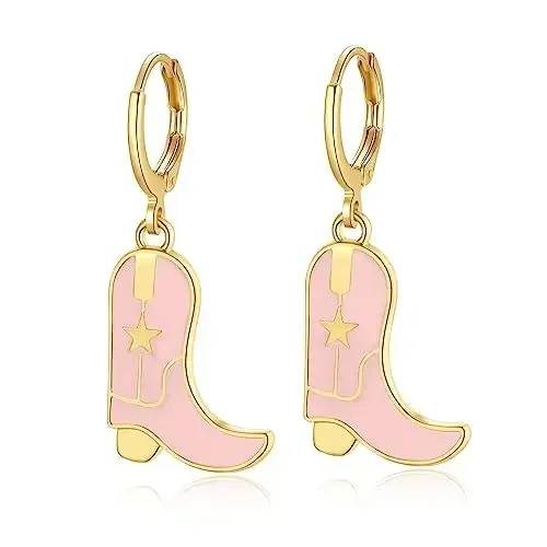 Винтажные розовые белые черные ботинки со звездами висячие серьги с английскими