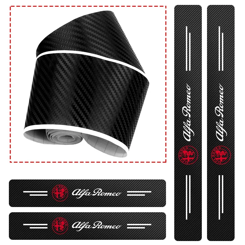 4 шт. защита порога автомобиля от царапин для Alfa Romeo Giulietta GT 159 147 156 Mito Brera Giulia F1 Stelvio