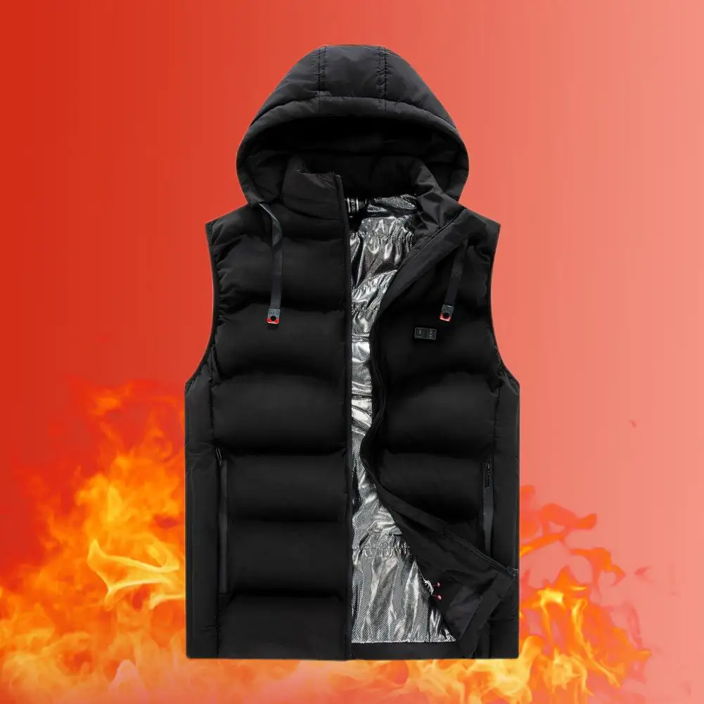 

Winter Men Heating Jackets Intelligent 9 Heated Zones Thick Cotton Padded Waistcoat USB Heating Vest for Parents