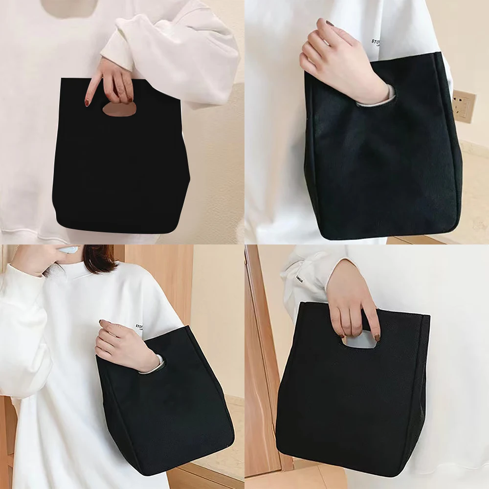 Thermal Lunch Box Custom Name 26 Pink Letter Series Black Handbag Lunch Bags for Women Portable Kids Cooler Bag Food Tote Bag