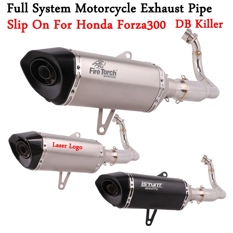 

Full System Motorcycle Exhaust Escape For Honda FORZA 300 NSS350 2018 2019 2020 Modify Link Pipe Carbon Fiber Muffler DB Killer