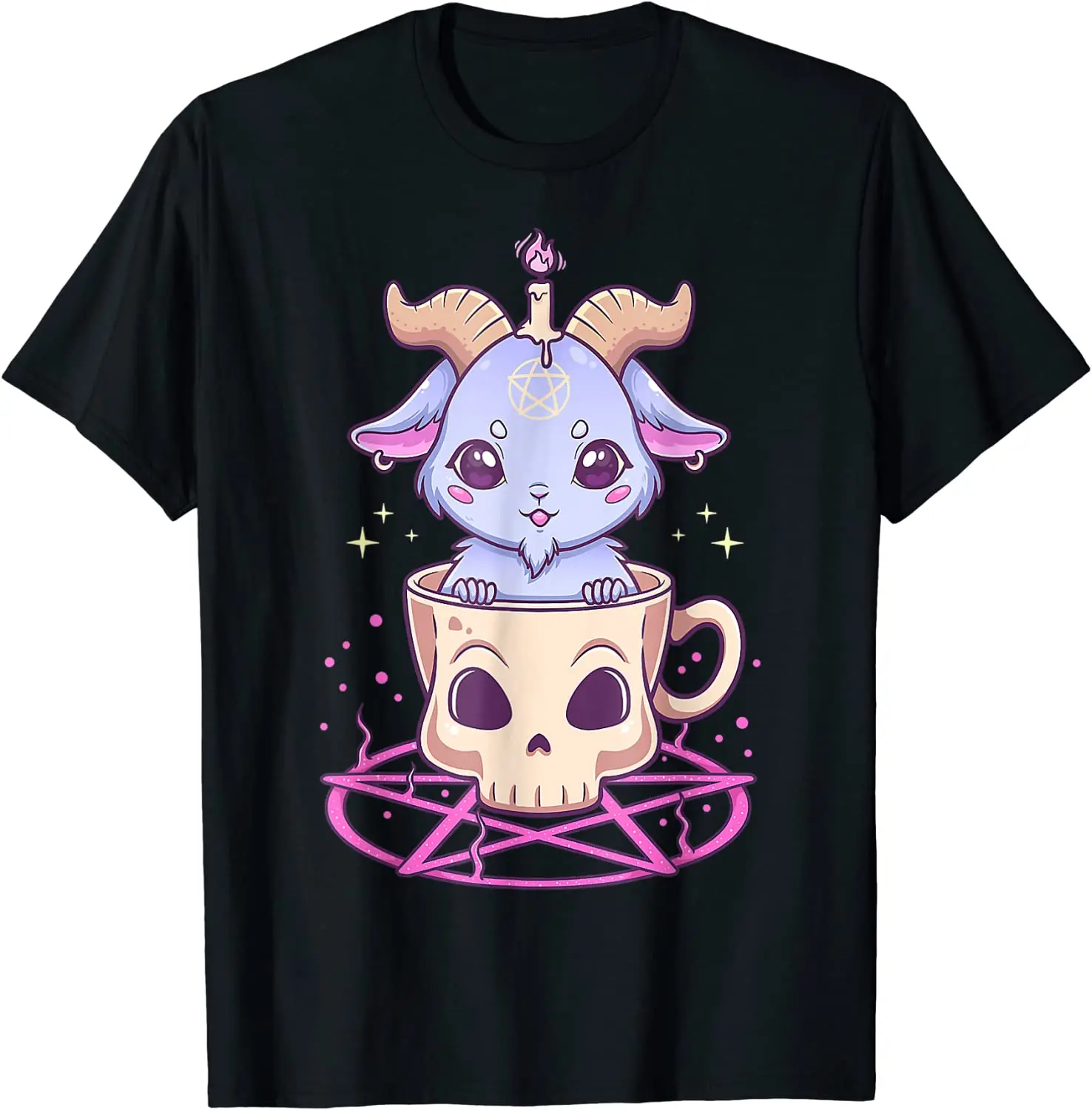 

Kawaii Pastel Goth Cute Creepy Pentacle Baphomet футболка с изображением козы