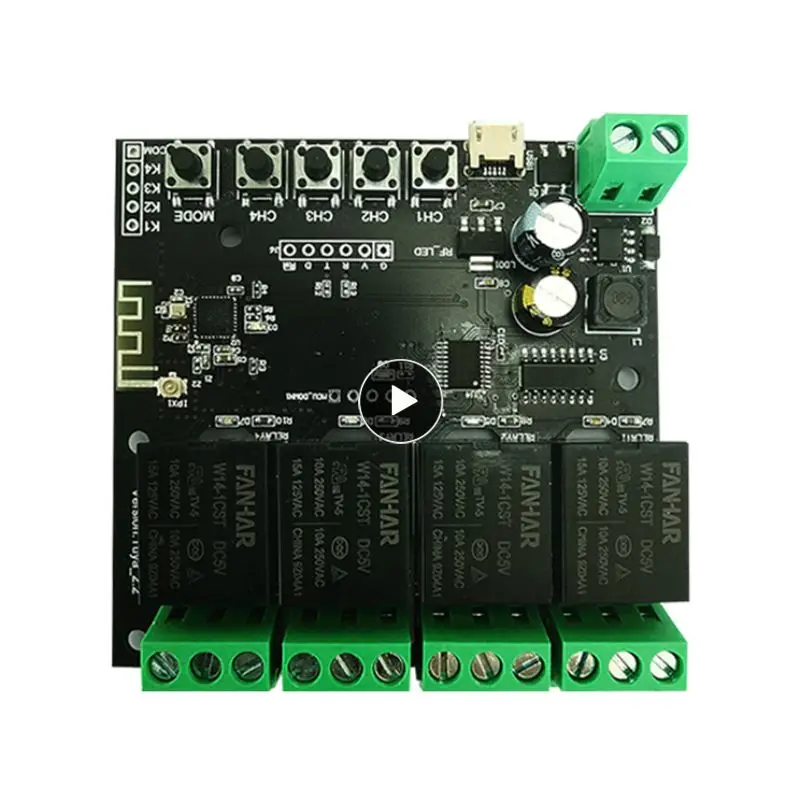 

12v Remote Control Switch Module Wifi Smart Life Smart Mini Relay Module Voice Control 1/2/4 Gang Diy Switch Tuya
