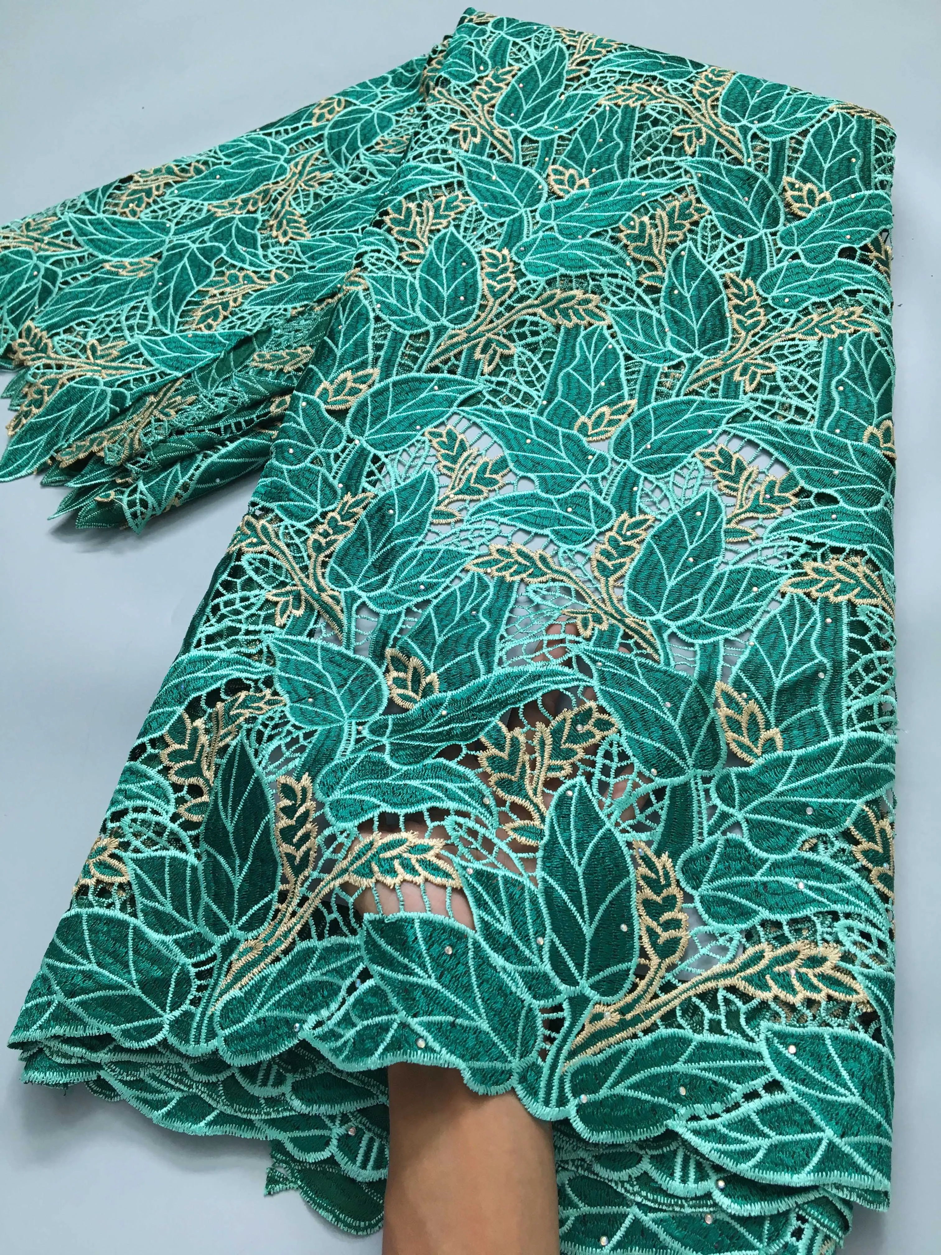 Высококачественная Нигерийская Вышитая Кружевная Ткань Из Вуали С Блестками