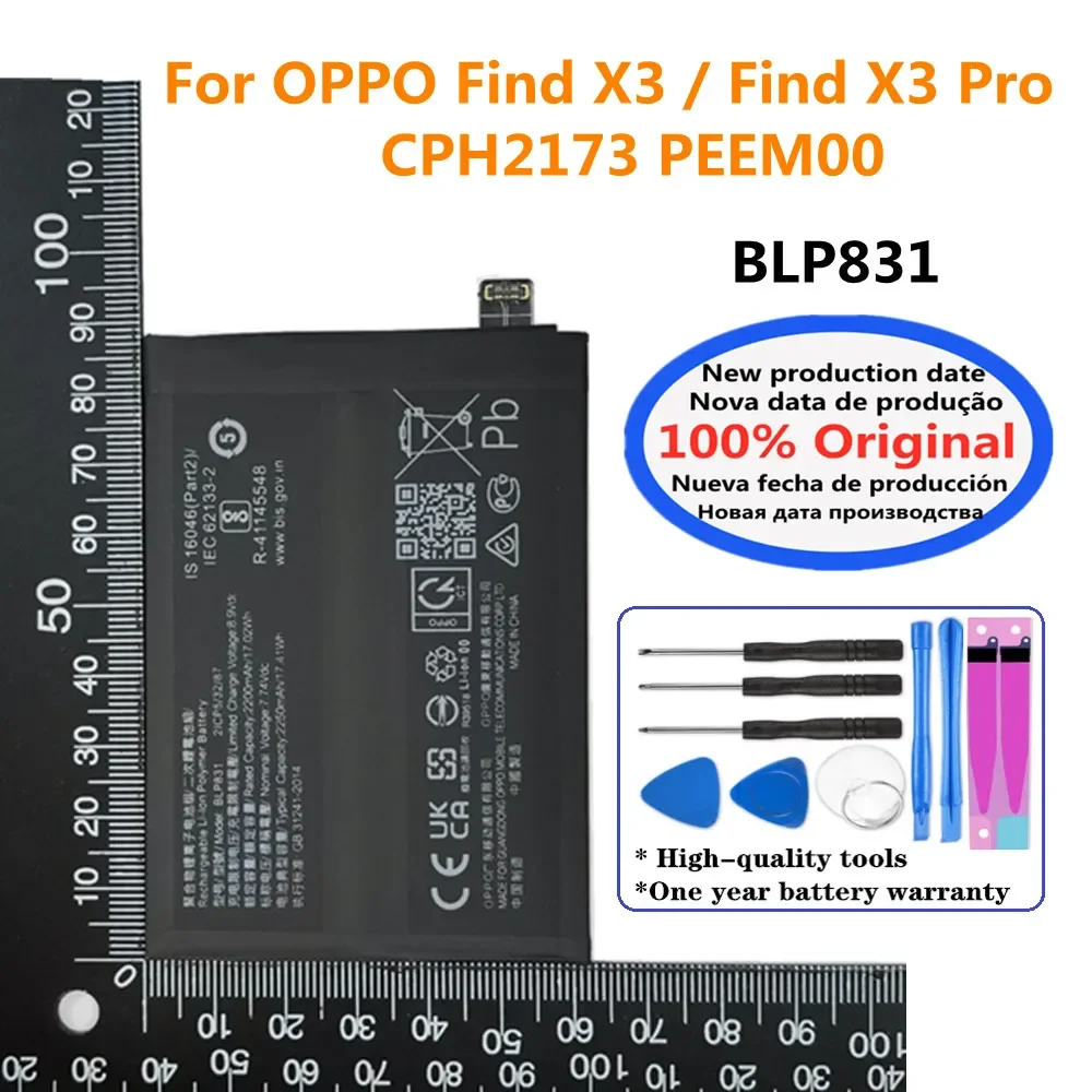 100% Original New 4500mAh BLP831 Battery For OPPO Find X3 / Pro X3Pro CPH2173 PEEM00 Mobile Phone Bateria