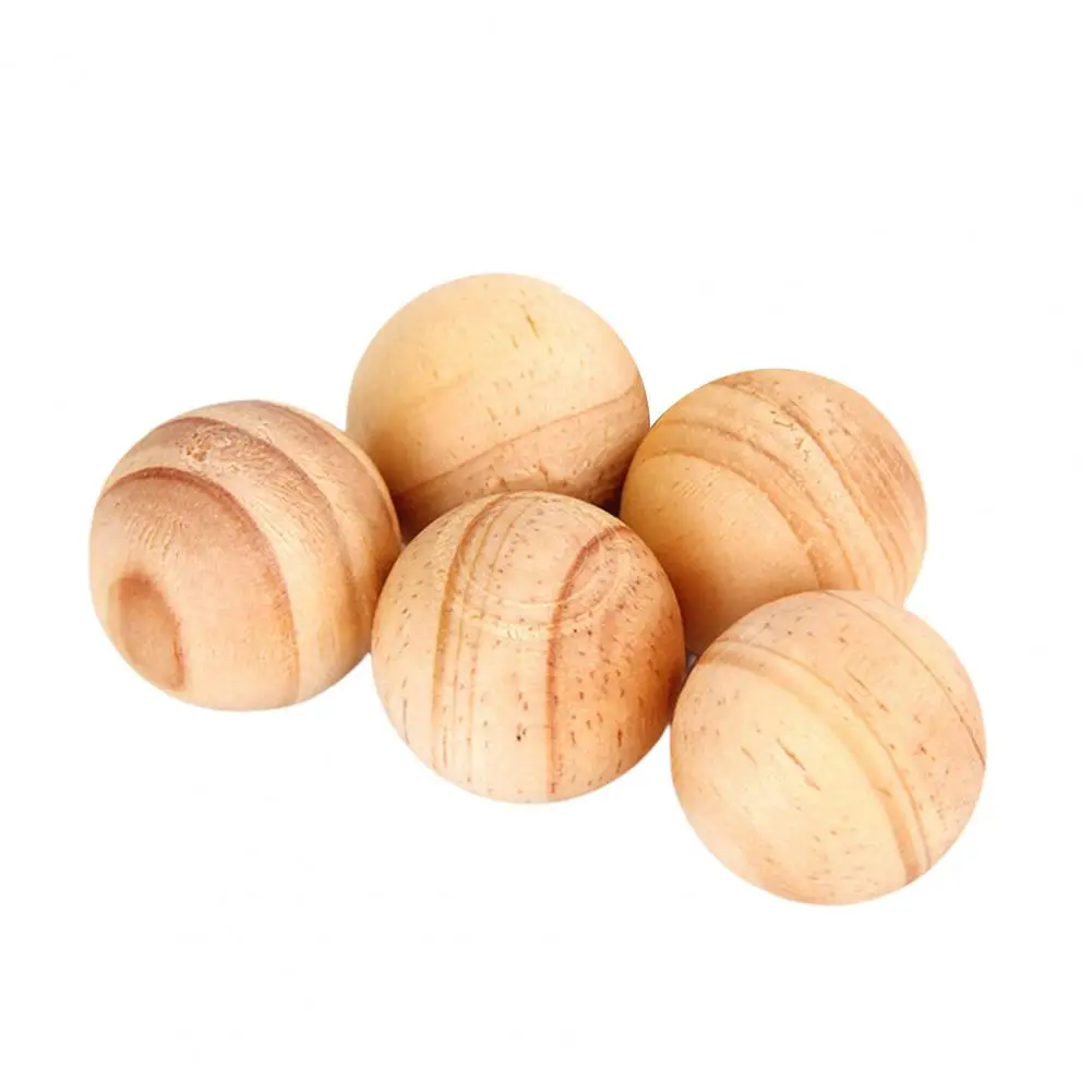 

5Pcs Ball Moisture-proof Long Lasting Aroma Light Scented Round Shape Mustiness Compact Clothes Storage Wood Block
