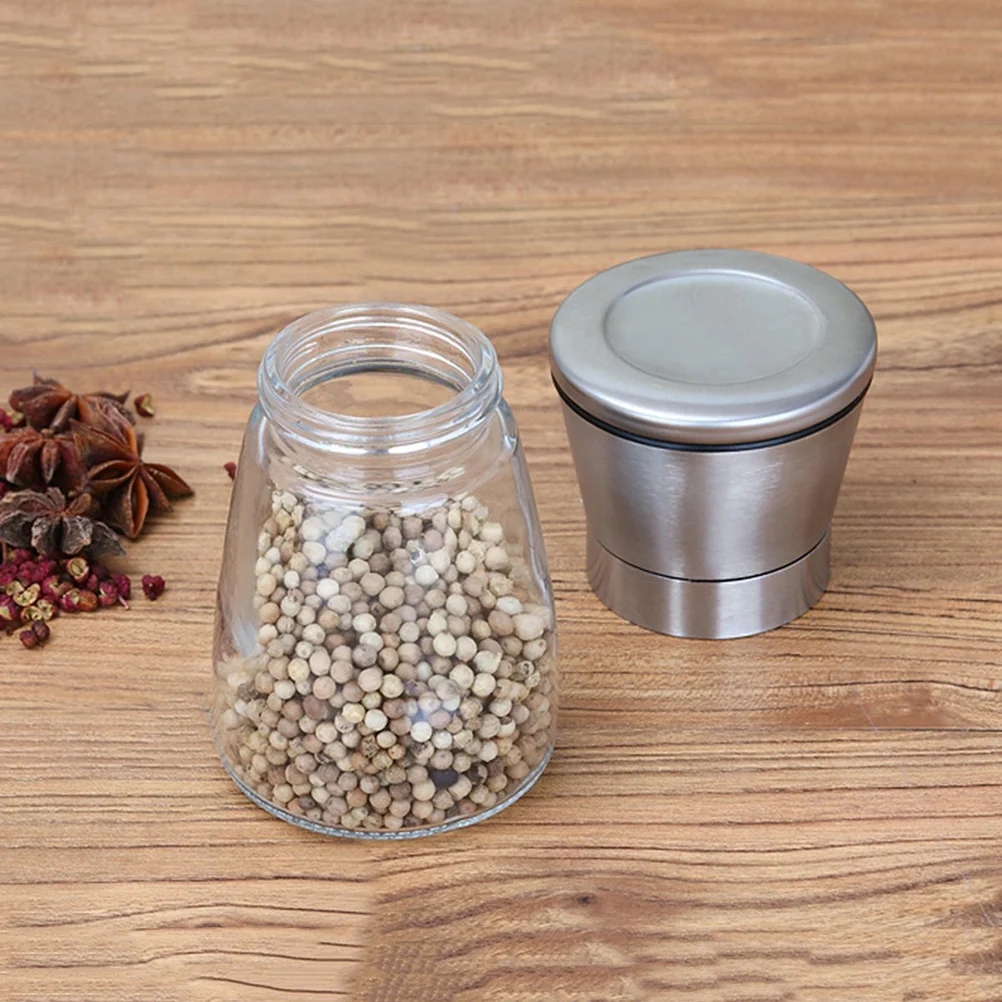 

2pcs Stainless Steel Pepper Grinder Manual Pepper Cruchser Hand Crank Spice Herb Mill