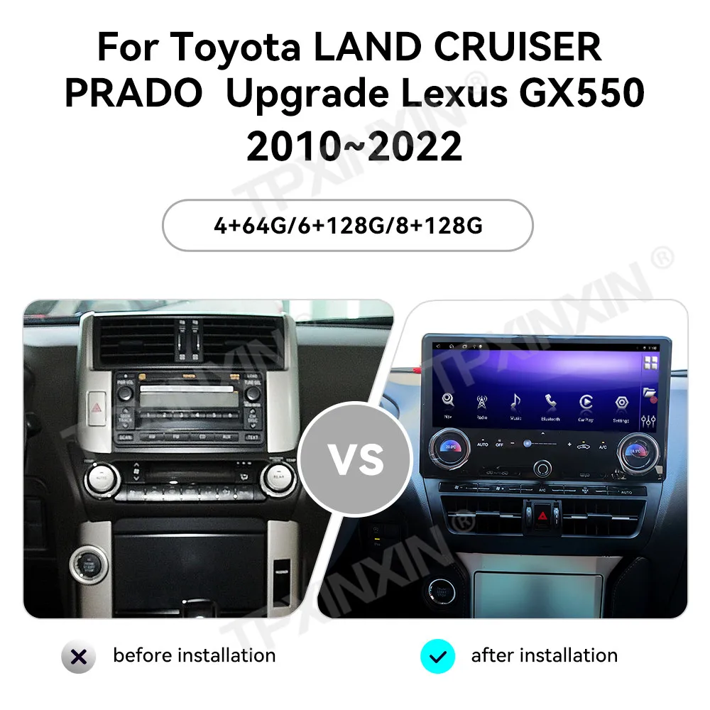 Coche Android для Toyota LAND CRUISER PRADO обновление Lexus GX550 2010 ~ 2022 GPS Navi плеер автомобильный