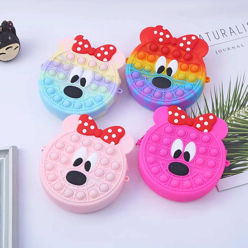 

Kawaii модные популярные аниме игрушки-антистресс Disney минни сумки детские сенсорные подарки пузырьки антистресс сжимаемые игрушки для детей