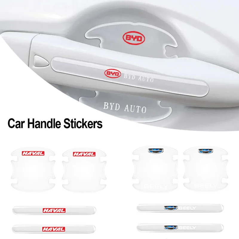8 шт. защитные силиконовые наклейки на дверную ручку для BYD Qin 100 EV Tang DM Song MAX Yuan E5 E6 Si