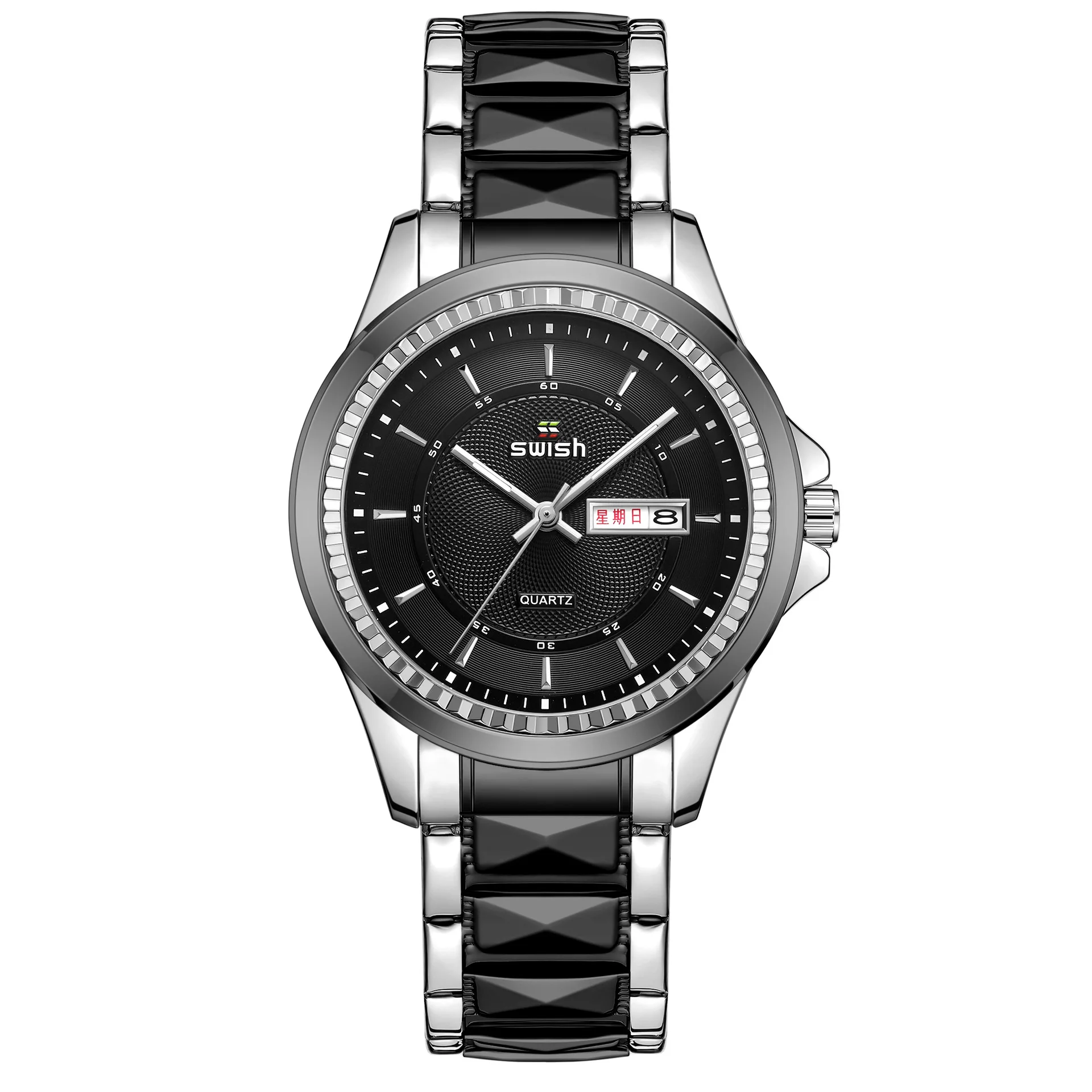 Popular Europe and the United States popular two day waterproof luminous steel band watch men's quartz watch a replacement