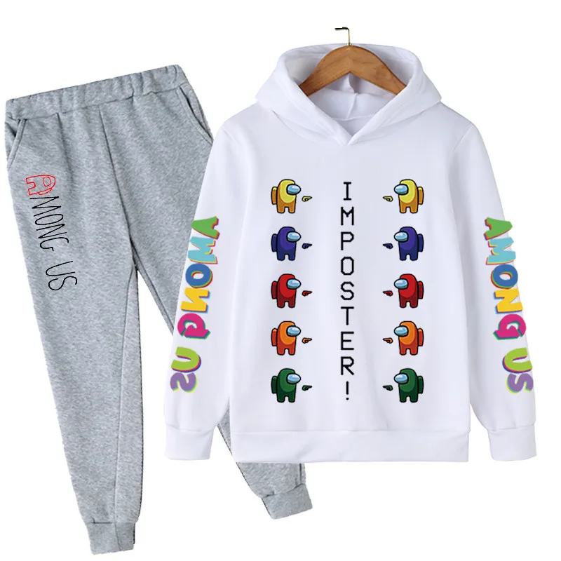 

Детский Повседневный комплект одежды из двух предметов для мальчиков и девочек, толстовка с длинным рукавом и штаны, детская одежда для вид...