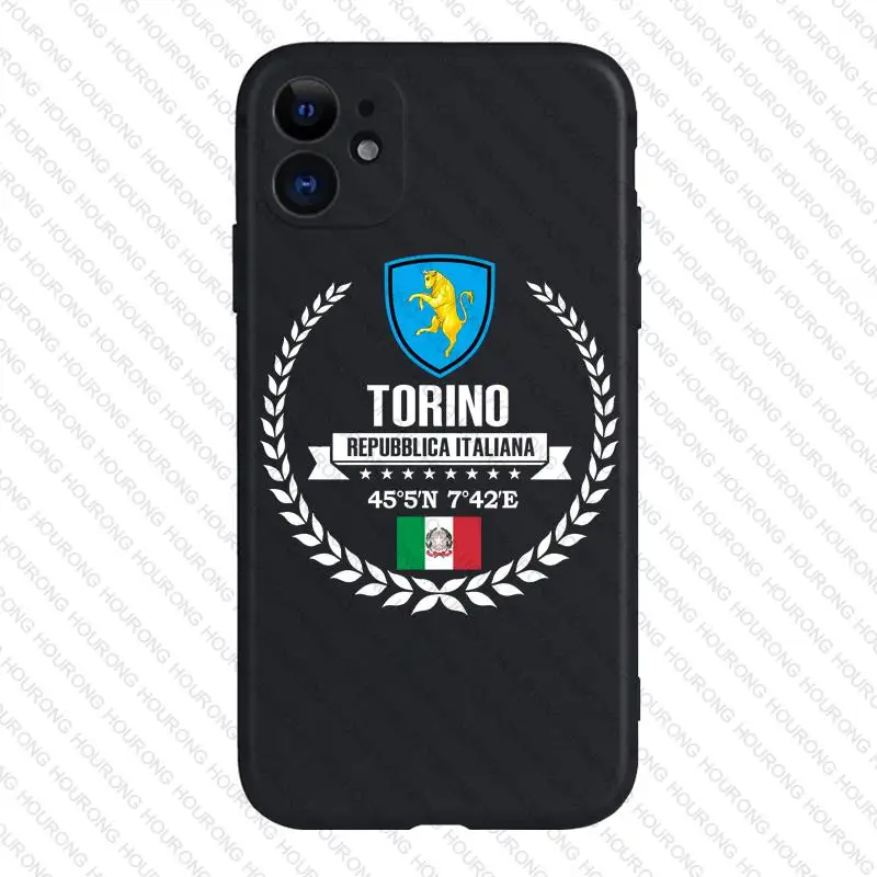 Итальянский чехол Torino с изображением карты герба флага для iPhone 13 12 11 X XS XR 7 8 6S SE Plus