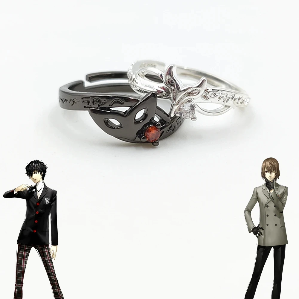 

2023 Game Persona 5 Ring Unisex GoroAkechi Crow JOKER Ren Amamiya Cosplay Adjustable Opening Couple Rings Jewelry Gifts