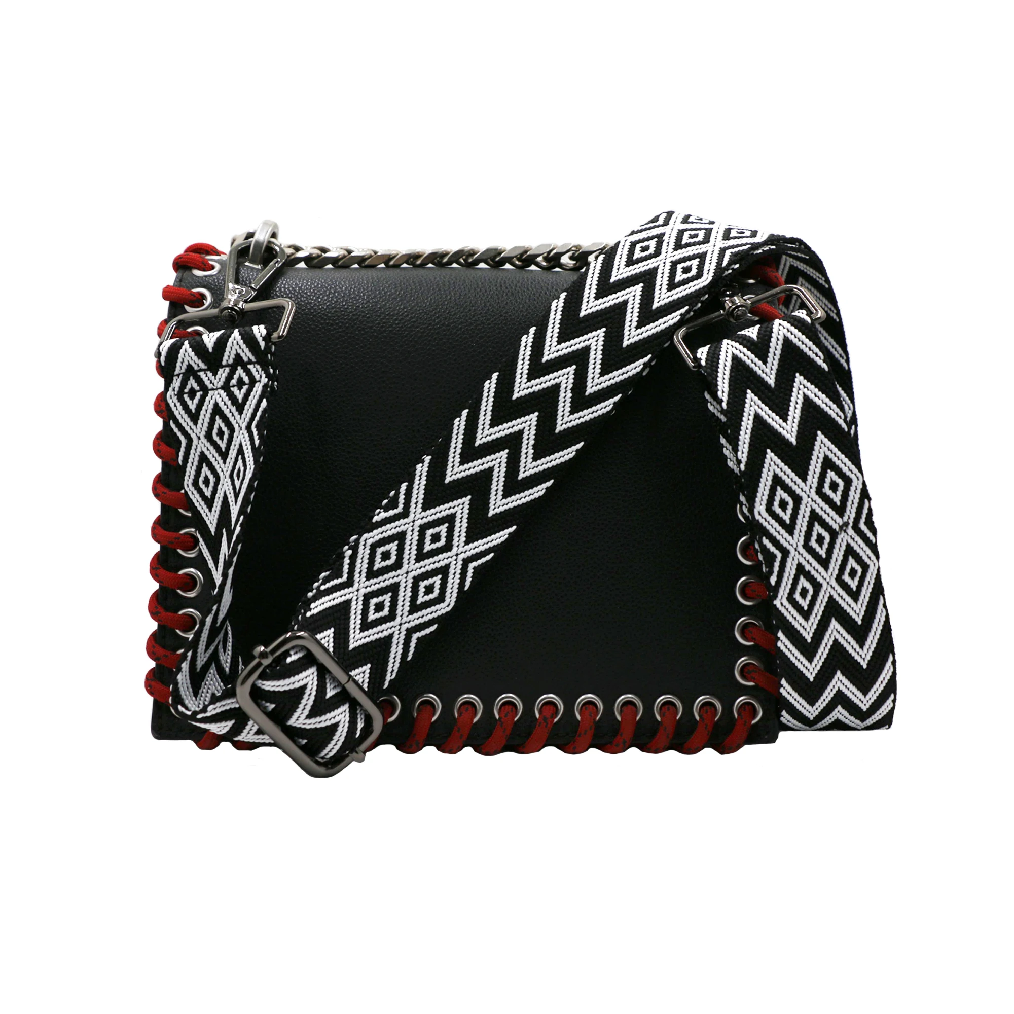 

Shoulder Strap for Bags, Width 3.8 cm, Boho Bag Strap, Adjustable 80-141 cm, Shoulder Strap with Carabiner for Handbags (Black)