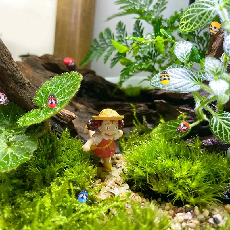 100 шт. деревянные разноцветные божьи коровки с клеем