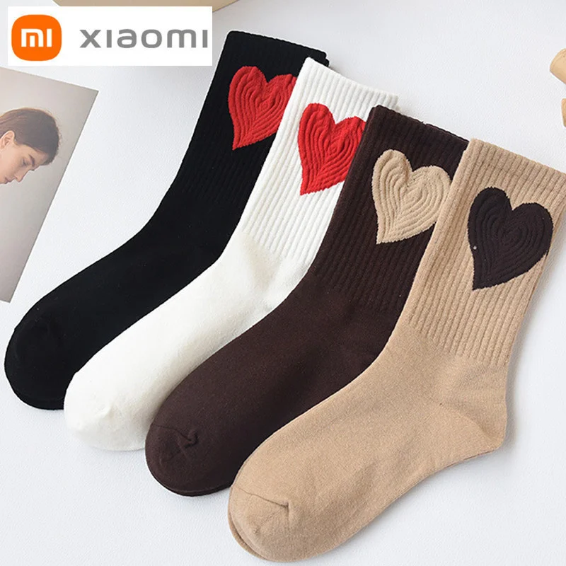 Net red trend big love socks children's long tube autumn winter Korean cotton ins Khaki medium high waist |
