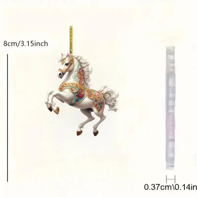 

Классическое седло, бегущая лошадь, акриловое плоское автомобильное зеркало заднего вида, подвеска, домашний декор, рюкзак, брелок, подвесной декор для рождественской елки