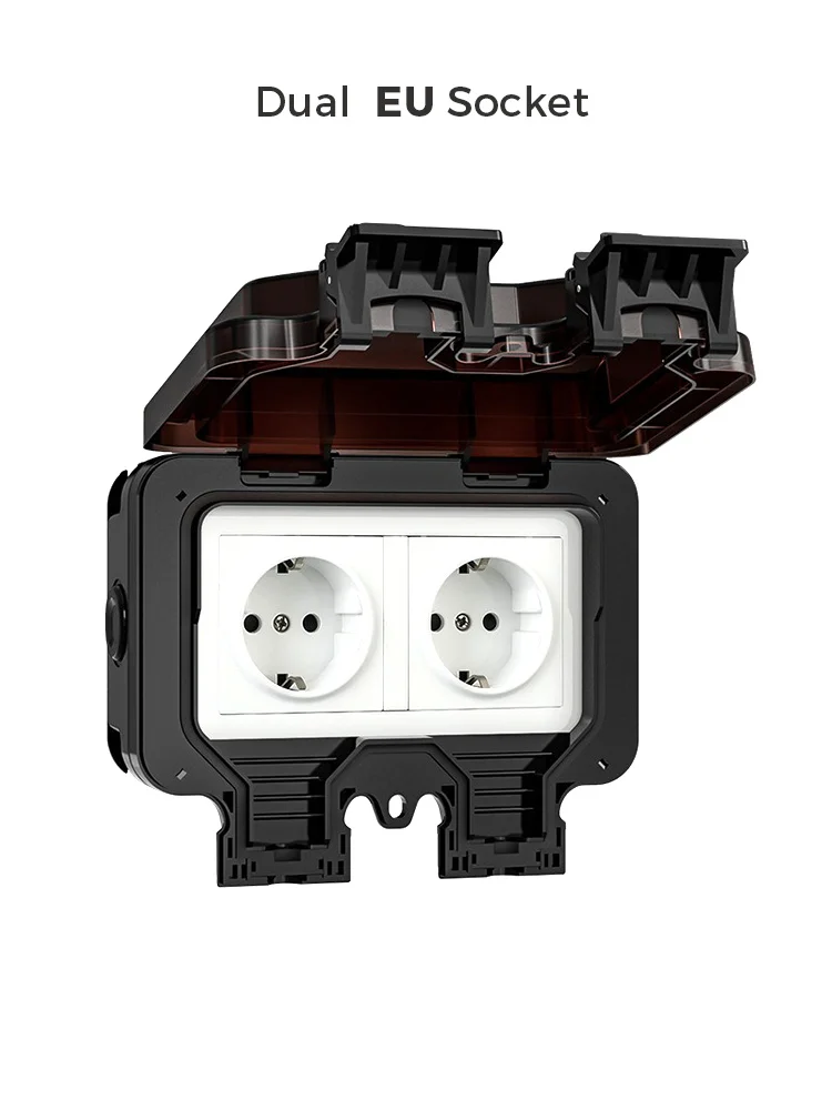 Погодозащищенная черная коробка фото-и электронная розетка 220 В, с индикатором, IP66, 16 А розетки электрические для дома пробка розетка черная розетка двойная переходник для розетки разетки для сада ключница