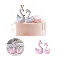 2pcs swan crown ornament excellent lightweight decorative for wedding swan crown statue swan crown statue