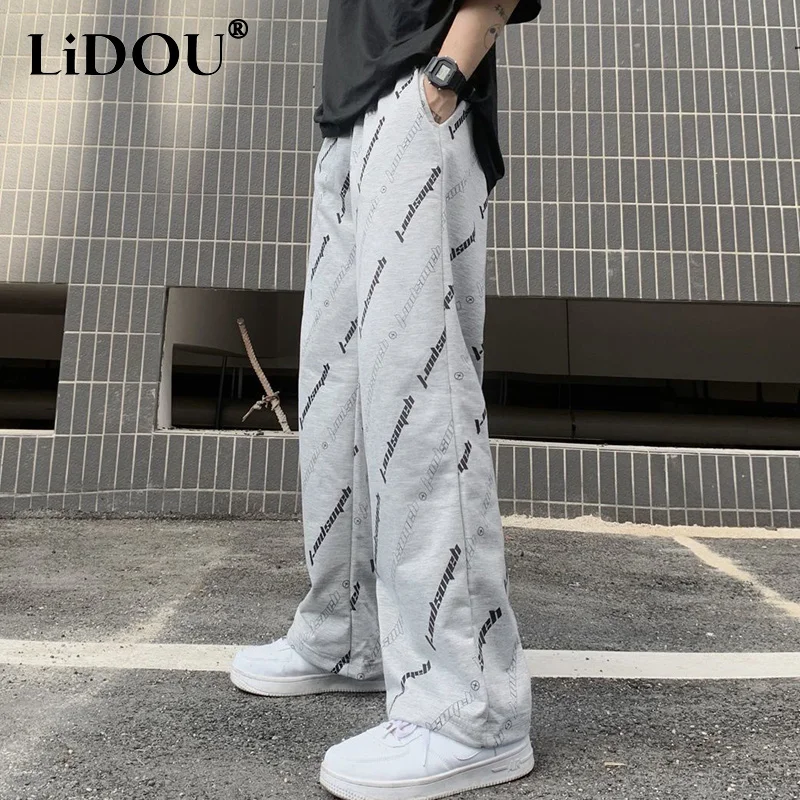 Осенне-зимние модные хлопковые длинные брюки Y2K с надписью - Цена: 1244.59