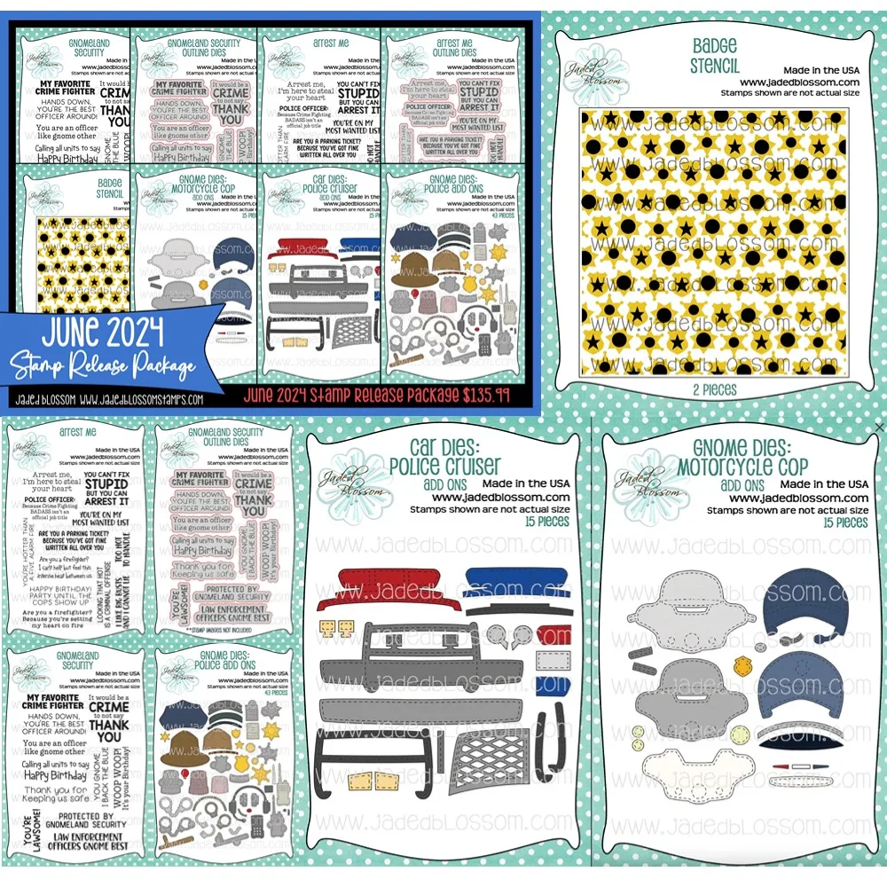 Новые июня полицейские шапки металлические штампы и прозрачные вырезанные