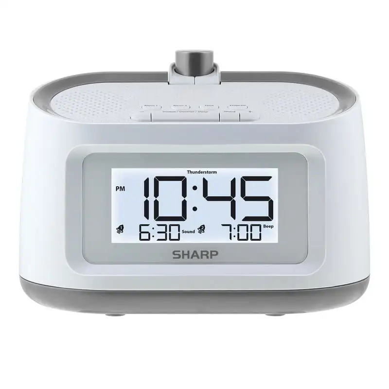 

Alarm Clock with Sleep Sounds Clock with projector Room decorations for men Reloj de mesa Digital clock glow in the dark Bathroo