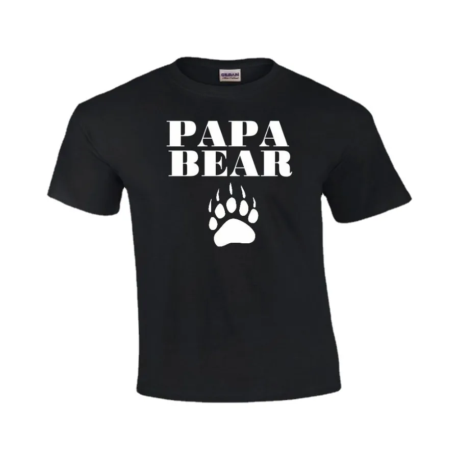 

Papa Bear Funny T Shirt Cute paw Father's Day Gift Summer Cotton Short Sleeve O-Neck Men's T Shirt New S-3XL