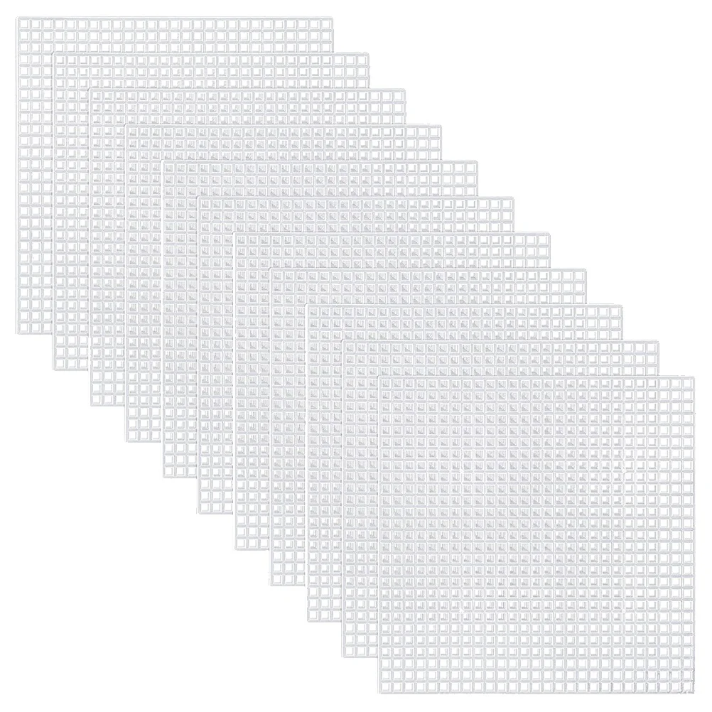 

30 Pcs 8x8cm Square Mesh Plastic Canvas Sheets Cross Stitch Sewing Plastic Canvas Sheets for Embroidery Acrylic Yarn Crafting