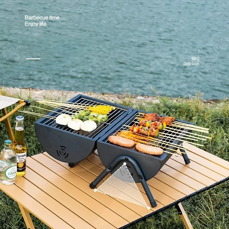 

Домашняя портативная уличная печь для барбекю, полный комплект, инструмент для угольной духовки, барбекю, утолщенный угольный гриль, гриль для пикника, барбекю, гриль