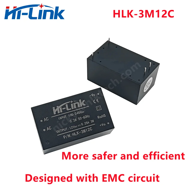 Фото Новый модуль импульсного источника питания Hi-Link ACDC HLK-3M12C с изолированным преобразователем EMC, 220В/110В в 12В 250мА №1